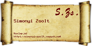 Simonyi Zsolt névjegykártya